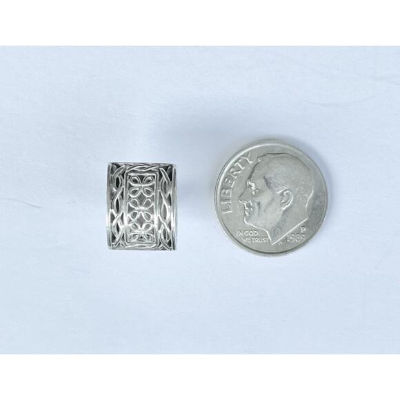 ATI Vintage 925 Silver Filigree Scroll Celtic-style Stud Rectangle Earrings 12mm - Picture 4 of 7